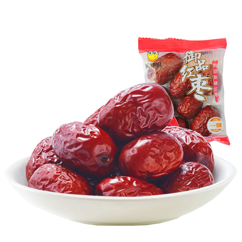 Coming to Iportions Imperial Red Dates 500g Snack Xinjiang Terproduce Ready-to-eat Red Date Sublime quality Grade 1 Small-sized bag Bulk