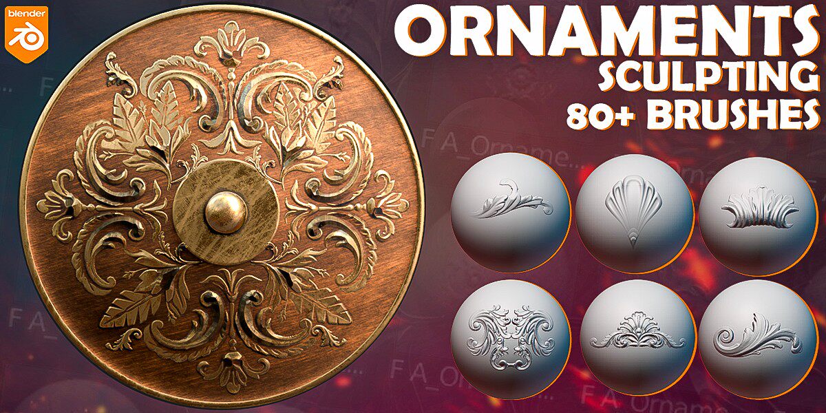 装饰笔刷Ornaments Brushes - Blender笔刷-魔酷网