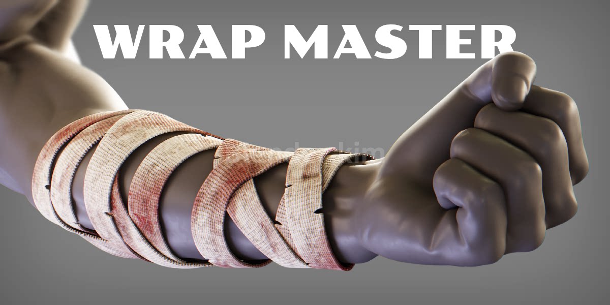 绷带缠绕包裹预设 Wrap Master - Blender预设-魔酷网