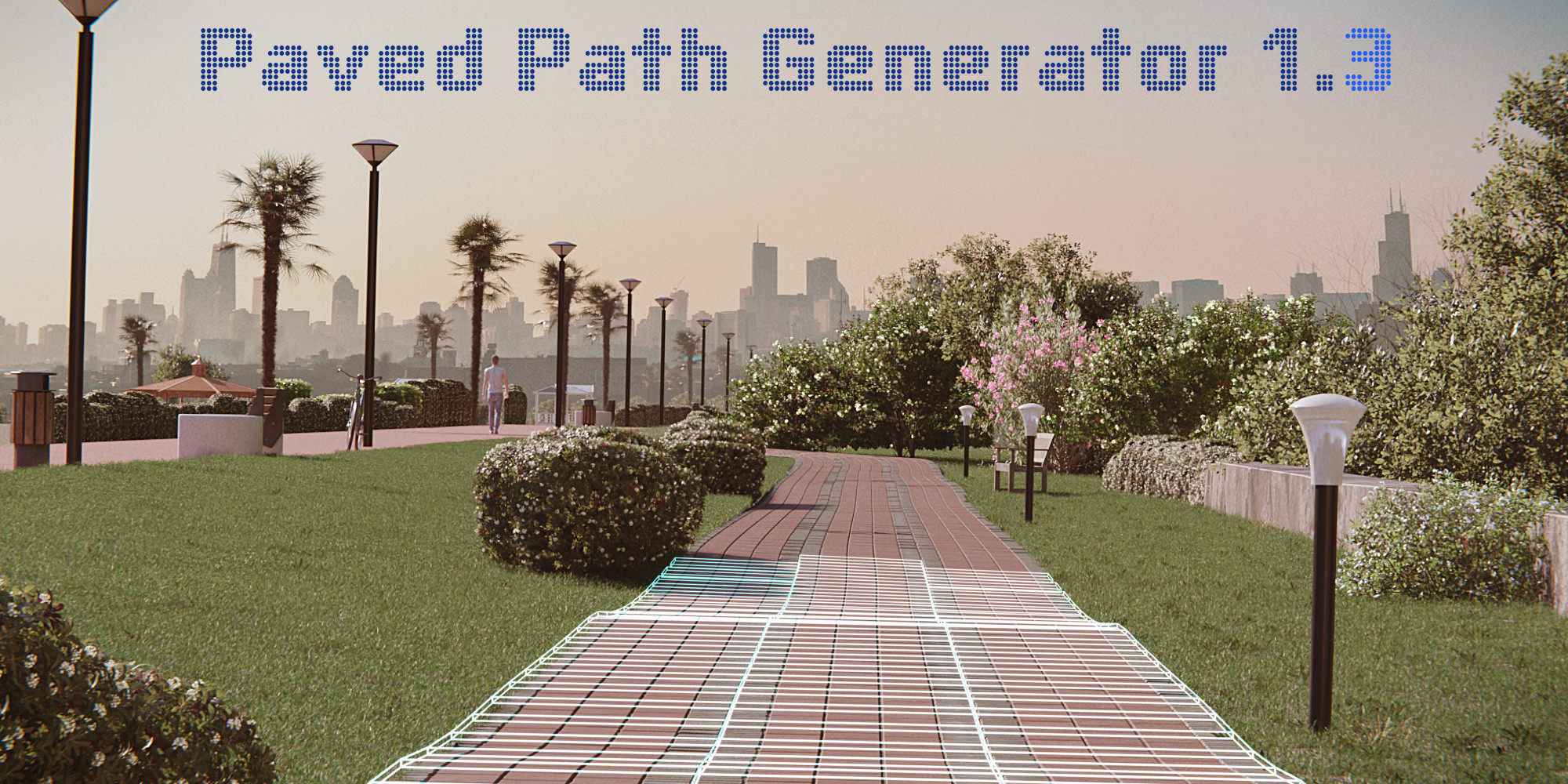 砖石铺地路径生成器预设 Paved Path Generator-魔酷网