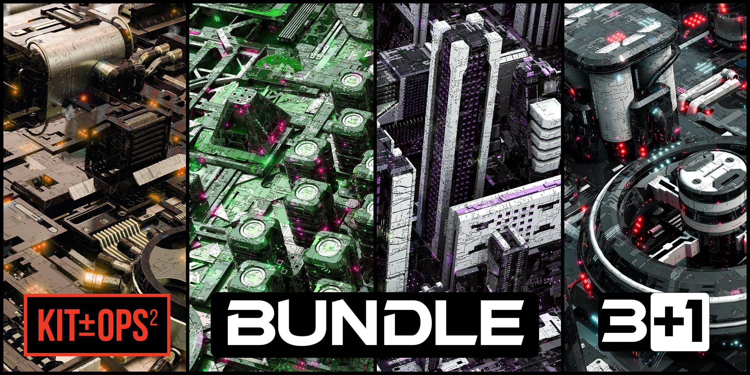 Blender科幻风格模型预设包 Dpack Bundle – Sci Fi Kitbash-魔酷网