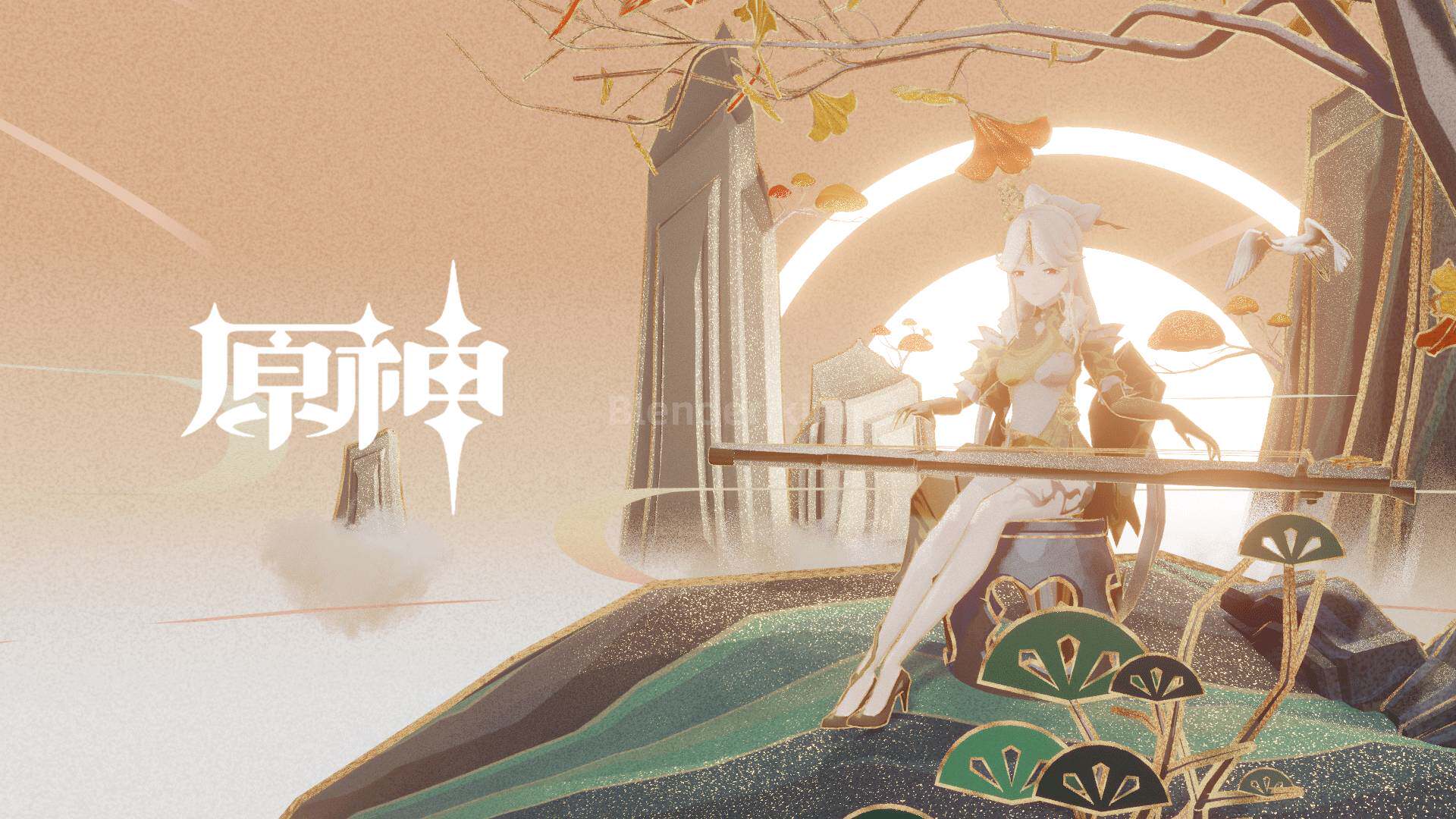 三渲二仿原神国潮烫金插画风格材质大分享？-魔酷网