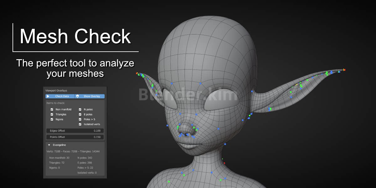 模型面检查插件 Mesh Check GPU Edition - Blender插件-魔酷网