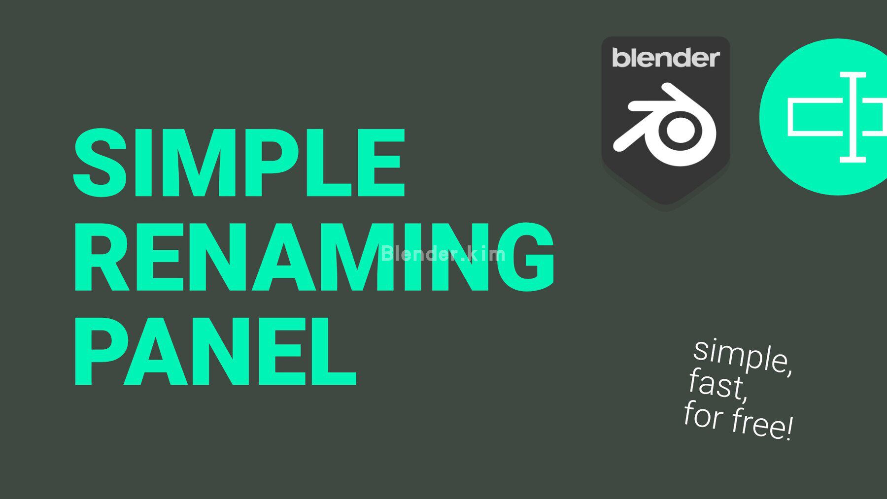 简单重命名插件 simple renaming panel - Blender插件-魔酷网