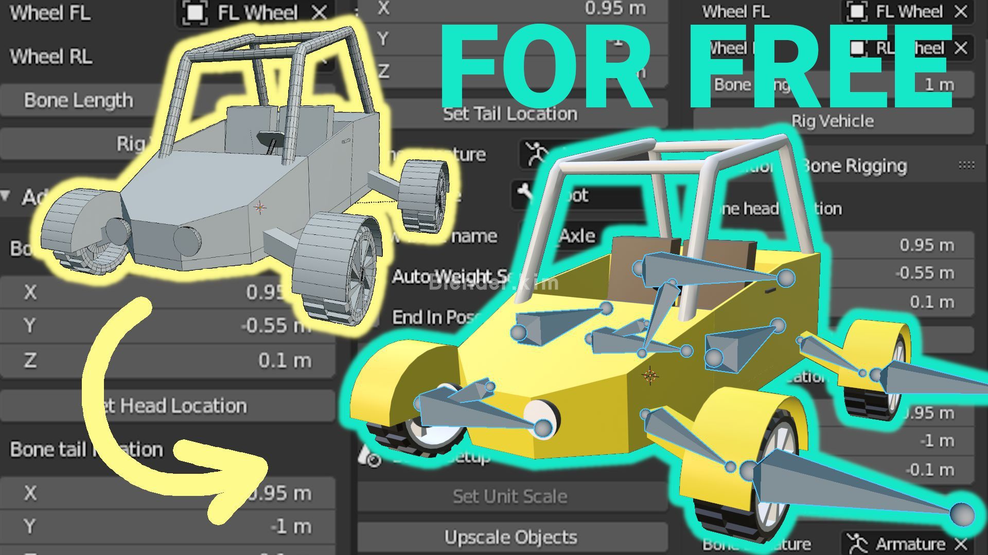 汽车绑定插件 Unreal Engine 4 Vehicle Rigging - Blender插件-魔酷网