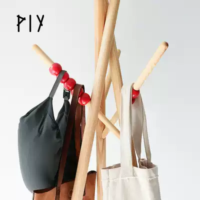 PIY original sugar gourd string creative coat rack floor bedroom solid wood hanging point locator