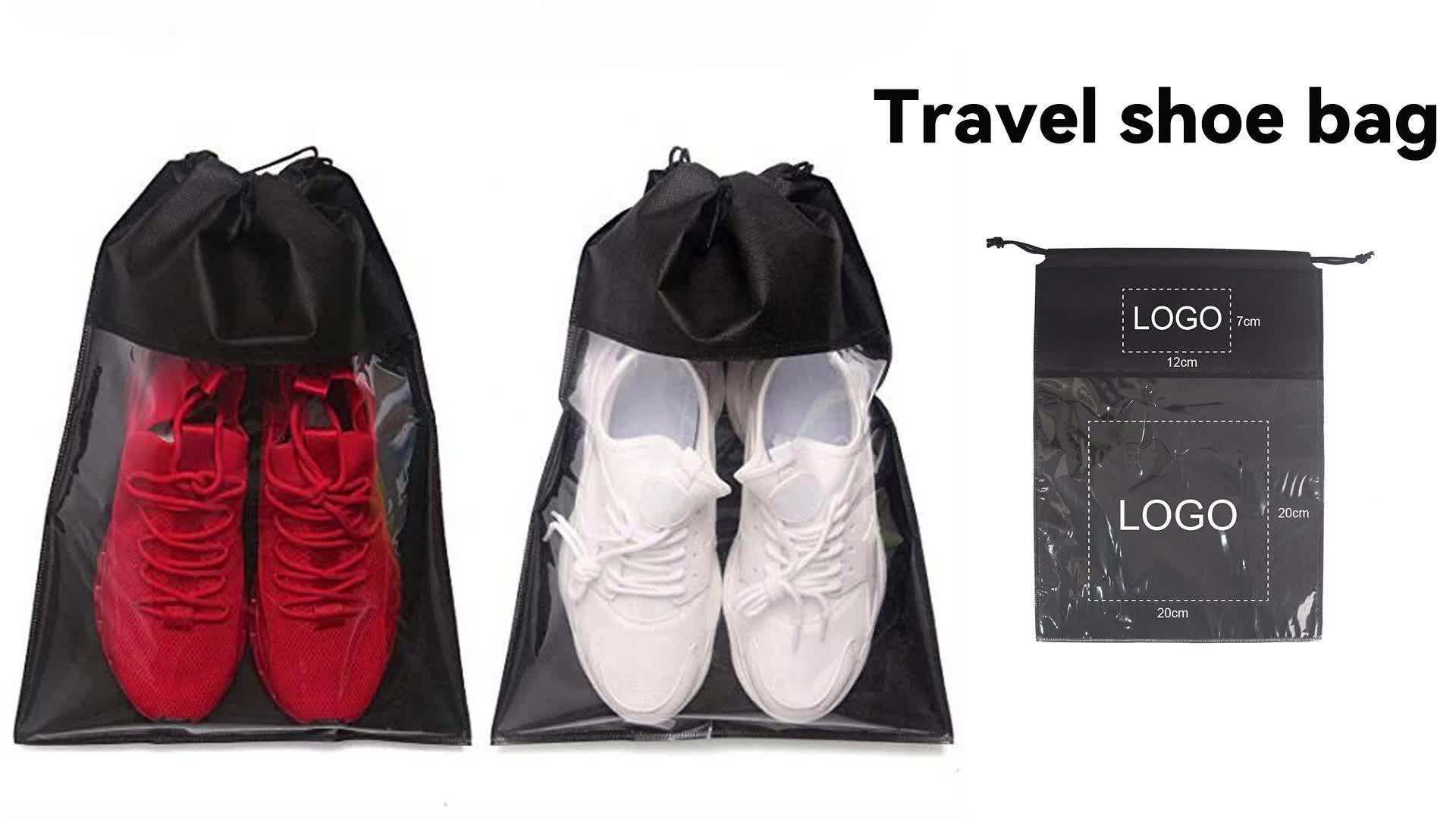 Transparent Nylon Drawstring Shoe Bag Travel Shoe Bags For Men & Women