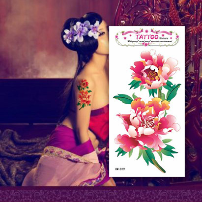 Tattoo Stickers for Women's Studio Photography, Large Size Peony and Butterfly Fake Tattoo Decals
