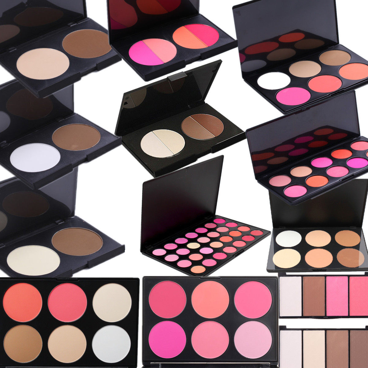 Color makeup Double Pink Cake Bicolor Color Repair Powder High Light Shadow Nasal Shadow Dark Movie Brightening Makeup Artist 