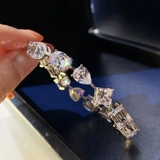 Чистая платина PT950, муассанит цвета D, импортированный из США, шесть видов особой формы, в форме сердца, неправильной формы, с микрозаклепками и бриллиантами для женщин.