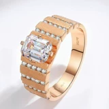 Золотое импортное кольцо, розовое золото, США, инкрустировано бриллиантами, микроинкрустация, золото 750 пробы