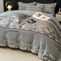 High-End Light Luxury New Style A-Grade Long-Staple Cotton Pure Cotton Four-Piece Set, All-Cotton Naked Sleeping Duvet Cover, Fitted Sheet, Bedding