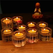 Zen Meditation Buddha Crisp oil lamp holder Heart warp with great tragic spell Crystal via Wenver lamp candle Terra Buddha Hall 4 hours General candle holder