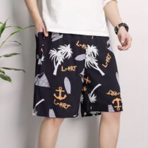 Cotton Silk Sleeping Pants Personality Pop mens big pants underpants Summer outwear 5 Sub-beach shorts Big code Loose Pocket Shorts