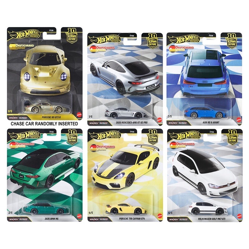 Hot Wheels Car Culture German Design Mercedes-Benz Audi Bmw Porsche Volkswagen Car Models