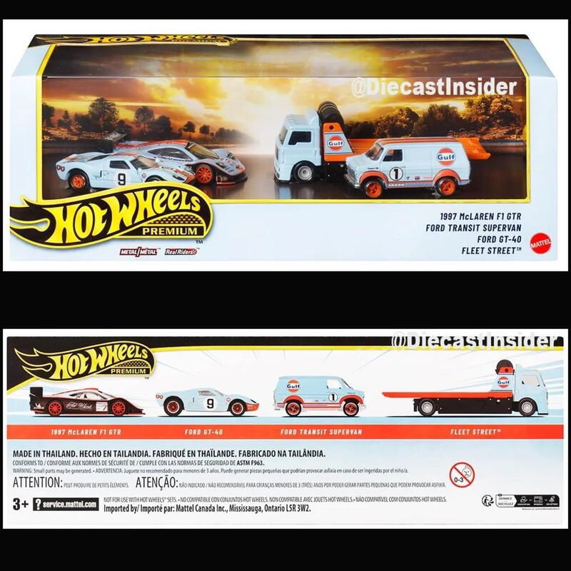 Hot Wheels Le Mans Garage Gmh39 Mclaren F1 Ford Gt40 Alloy Car Model