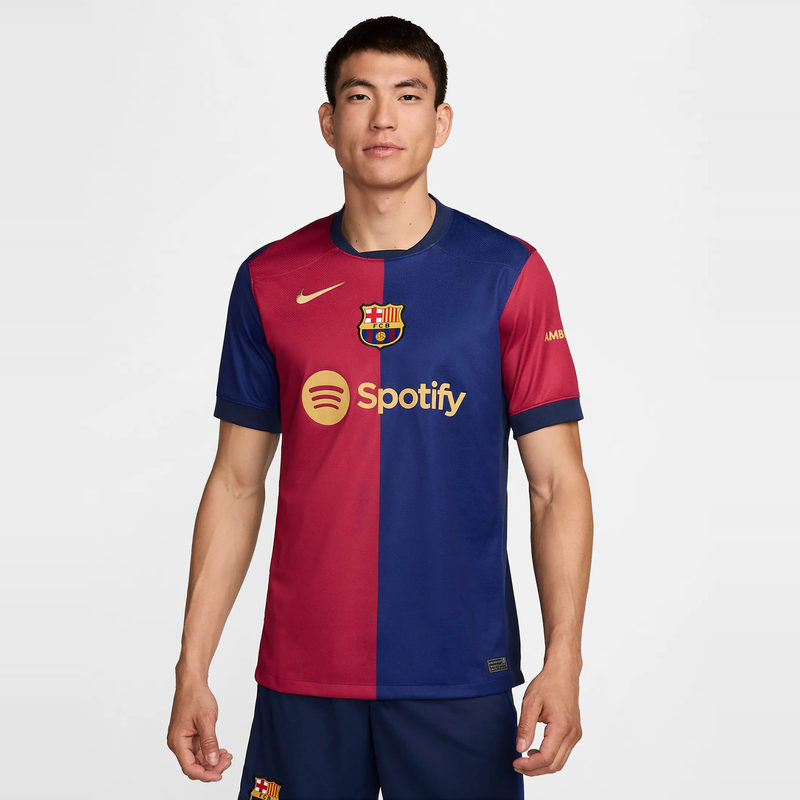 Crazy Man Genuine Nike 2024/25 Barcelona Home Fan Edition Quick-Dry Short-Sleeve Jersey Fn8797-456