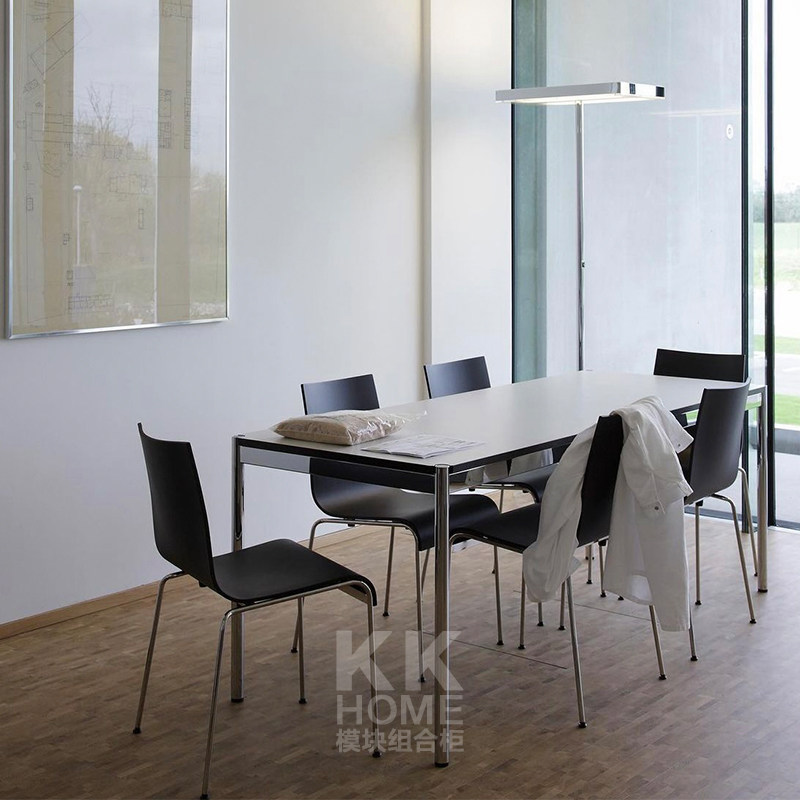 USM Table Table Desk Design Simple Design Sense All Stainless Steel Customized Imported Plate Fire-proof Scraping