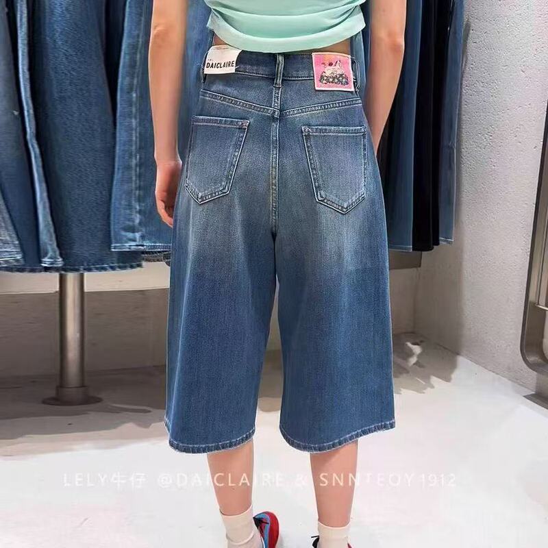 Daijia 2026 Summer New Style Four-Way Stretch Denim Capri Pants for Women