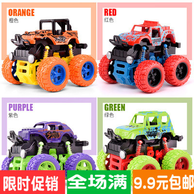 Creative children's four - drive inertial off - road vehicle simulation stunt swing car toy batch night - market stalls