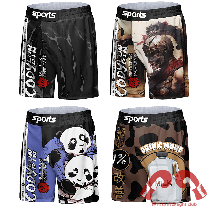 Kung Fu Panda Spartan Gladiator Mma Fighting Mixed Martial Arts Jiu-Jitsu Men's Training Shorts Sports Shorts