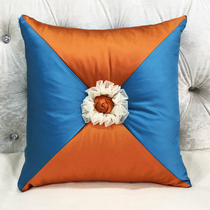 Nordic Upscale Genuine Silk Pillow European Style Luxurious Vintage Style Hug Pillow Bed Hem with Pillow Orange Hug Pillow