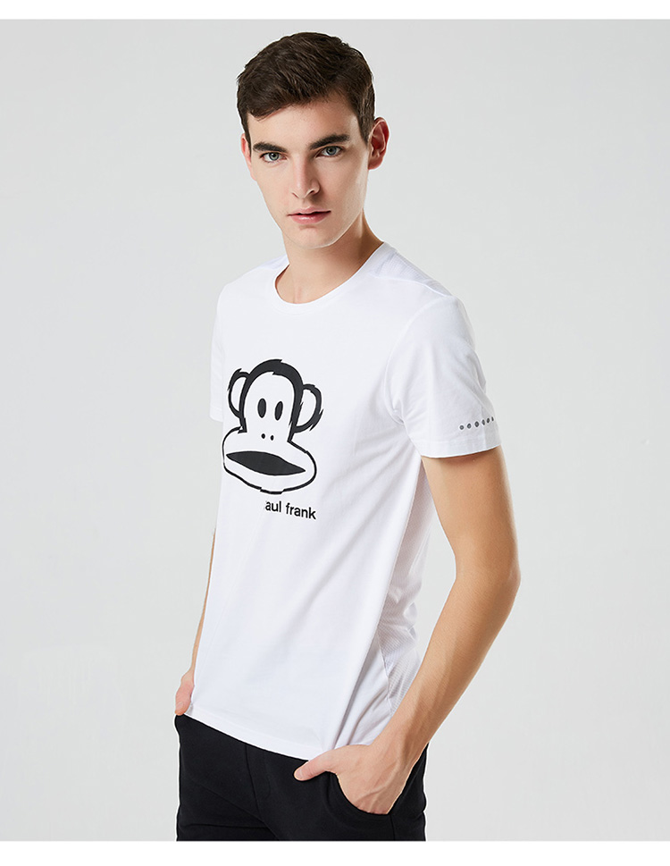 Paul Frank miệng to mùa hè cổ tròn thể thao áo thun ngắn tay nam triều Hàn phiên bản nửa tay áo trẻ trung cotton lỏng - Áo phông thể thao áo ba lỗ nữ the thao