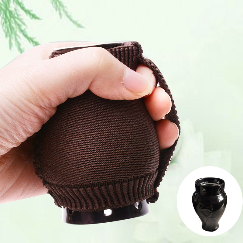 Small Moxibustion Jar Ceramic Facial Peach Moxibustion Eye Lymph Ear Moxibustion Box Face Beauty Salon Instrument Anti-Burn