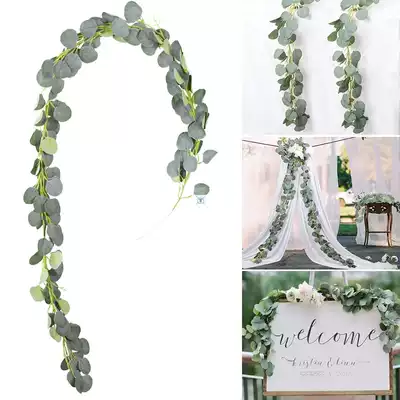 Artificial Green Eucalyptus Willow Leaves Garland Vine