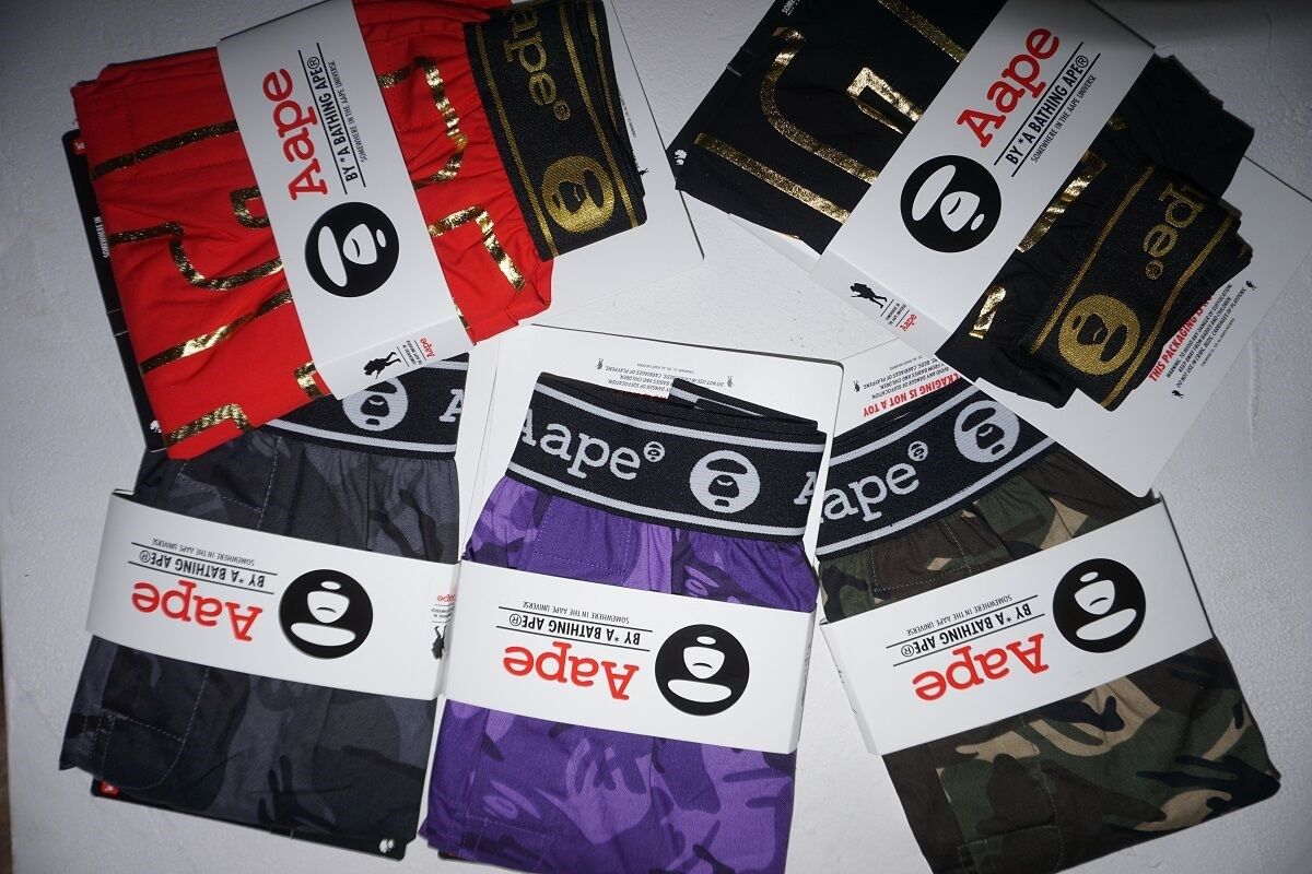 (Spot) AAPE Summer Male's Ape Bust FOUR CORNER PANTS Four Corner Pants Tide Cards