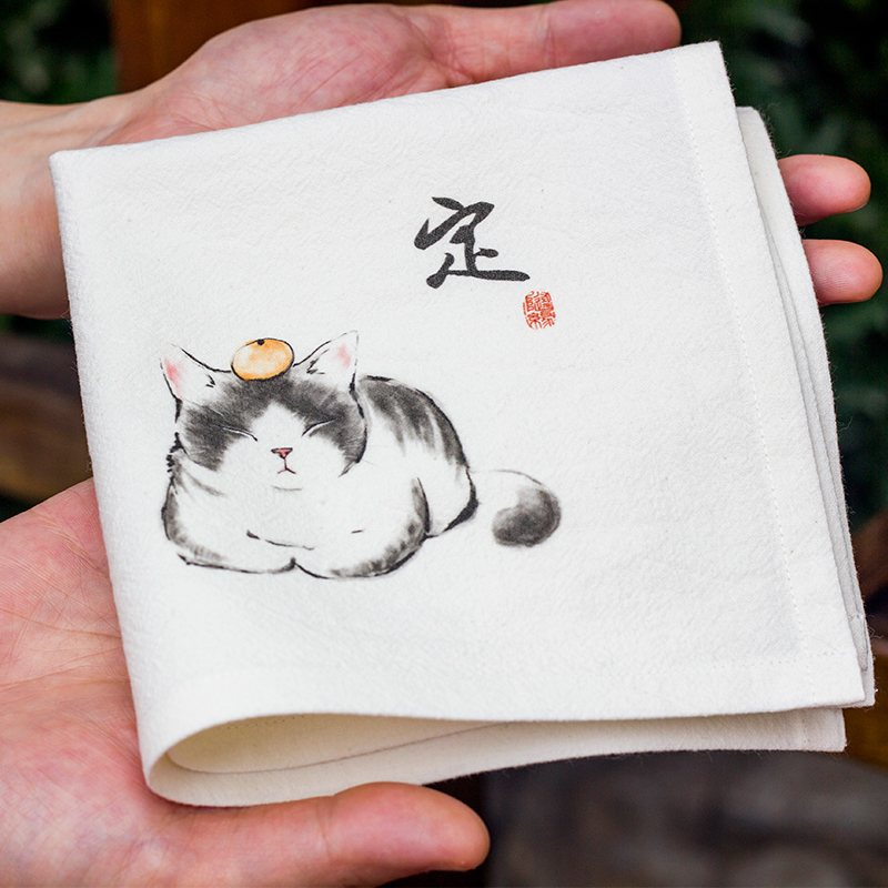 Tang Li Wenchuang customized name handkerchief portable ancient style small square handkerchief handkerchief pure cotton wipe sweat absorption lady graduation gift