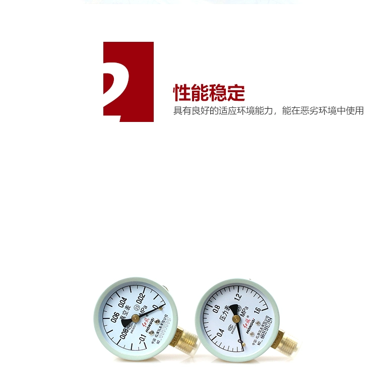 Nhà máy Hongqi bán hàng trực tiếp đồng hồ đo áp suất chân không Y-60 0-1.6mpa -0.1-0mpa máy bơm không khí