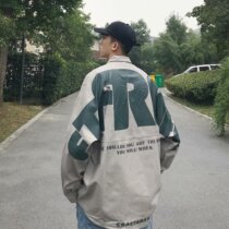 Spring and autumn ins Hong Kong wind long sleeve shirt men Korean trend loose casual print jacket student Joker top