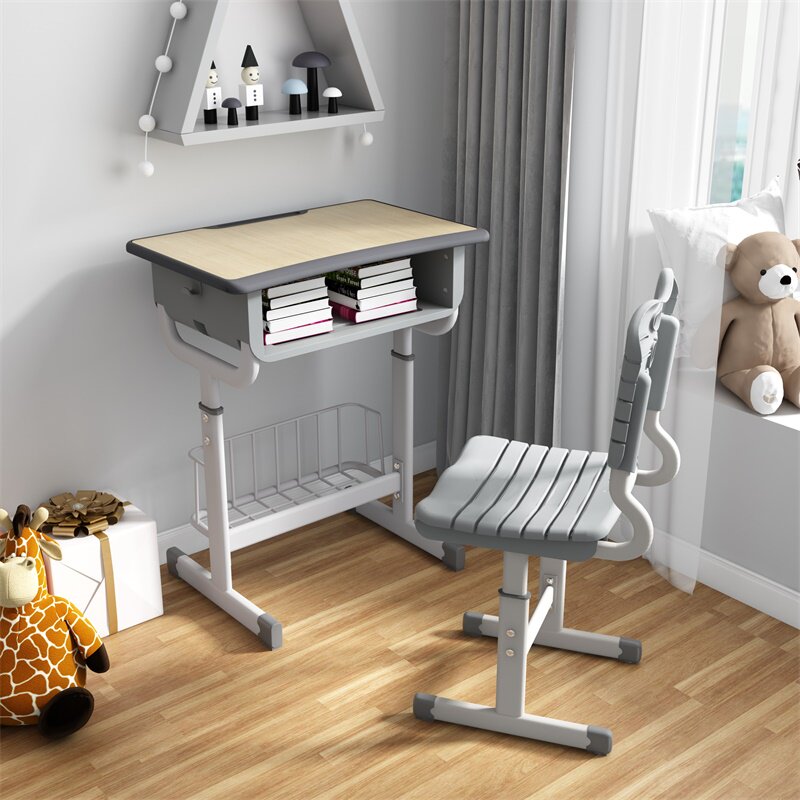 Children Learning Table Chairs Single Desk desks Domestic primary and secondary school students class table and chairs Children's desk suit LIFTABLE