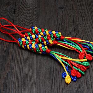 Tibetan-Style Colorful Thread Braided Pineapple Vajra Knot Car Hanging Ornament Chinese Knot Car Decoration Bag Decorati