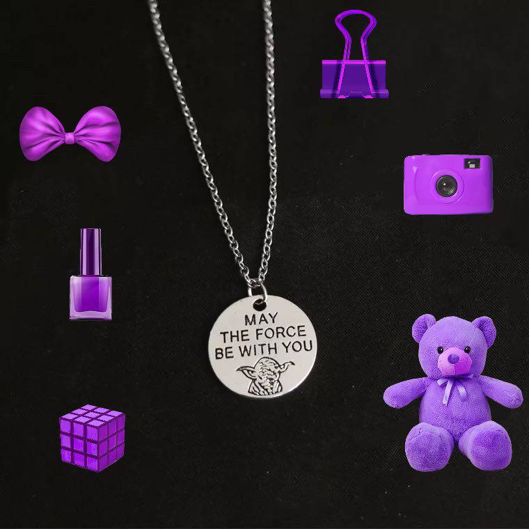 Earth cool cute child anecdote Star Wars Yoda Round plate Pendant Retro Necklace Lock Bones Chain Ins female