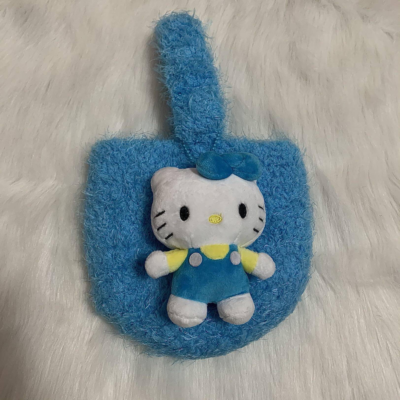 Original homemade Torture Tongdi cute blue Hello handbag handbag cute soft weaving pack