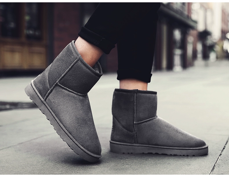 Giày bốt mùa đông mới 2018 mẫu giày tuyết nam boot ngắn nam chống trượt cotton cộng với giày nhung ấm áp bằng vải cotton