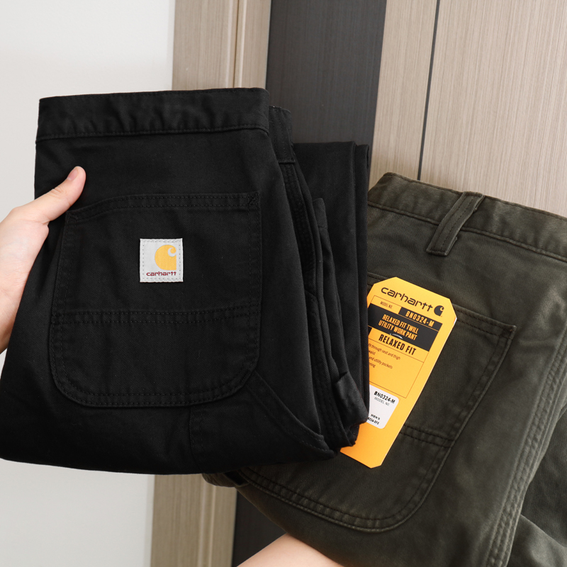 American Version of Authentic Carhartt Heavy-Duty Casual Pants Twill Single-Knee American Workwear Pants for Autumn and Winter B324