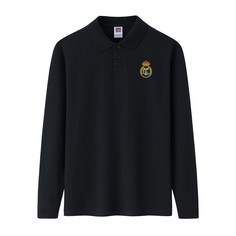 Real Madrid La Liga Real Madrid Training Uniform Real Madrid Football Polo Shirt Lapel T-Shirt Long Sleeve