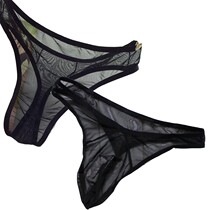 Mens and womens sex underwear underwear couple cute mens tide Full transparent ultra-thin thong large size hot clothes