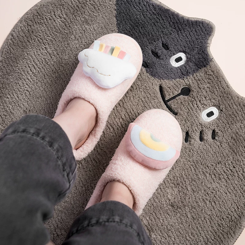 Miniso Nioco Fine Soft Meng Series Cloud Cute Женские хлопковые домашние тапочки anti-slip - warming
