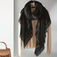 Black Scarf Imported Wool Autumn and Winter Oversized Wool Cashmere Scarf Korean Style Women's Versatile Shawl with Sequin Decoration