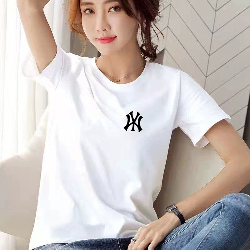 Wy Brand Pure Cotton Regular Shoulder Short-Sleeve T-Shirt for Women, 2026 New Style, Versatile Loose Summer Top, Women's T-Shirt