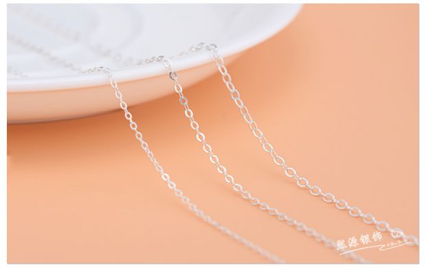 925 sterling bạc bán thành phẩm chuỗi dập nổi chuỗi chéo handmade DIY vòng tay vòng cổ phụ kiện vòng chân - Vòng chân lắc chân bạc