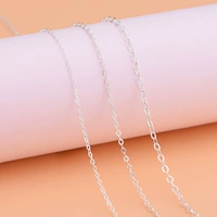 925 sterling bạc bán thành phẩm chuỗi dập nổi chuỗi chéo handmade DIY vòng tay vòng cổ phụ kiện vòng chân - Vòng chân lắc chân pnj