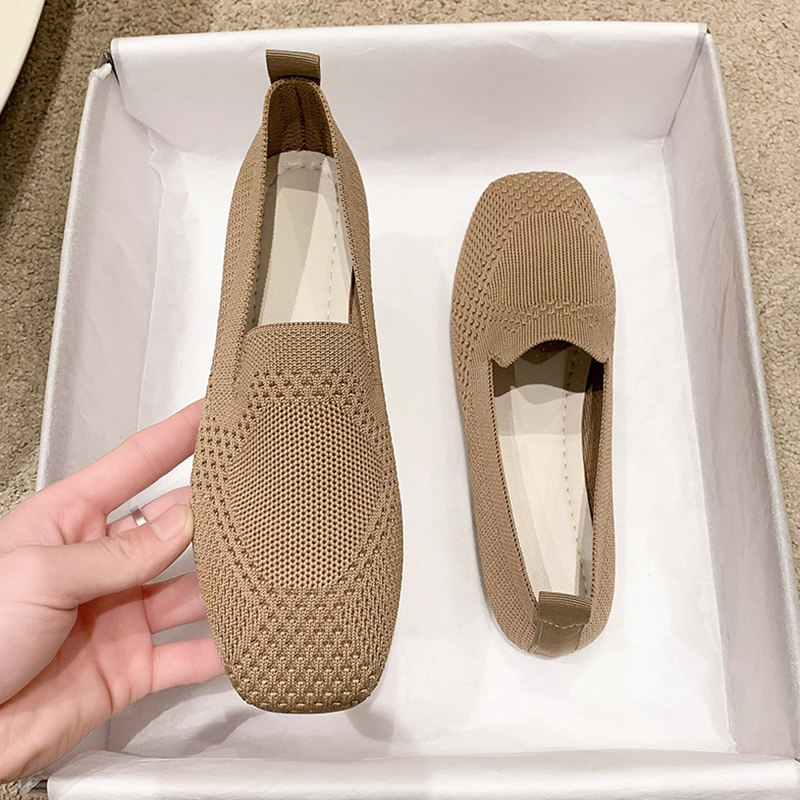 Sknit shoes woman 2023 new comfortable soft soft soy bean shoes old Beijing cloth shoes