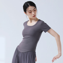 Summer dance clothes for street dancing Jazz practice basic training clothes sports inner and outer wear slimming and slim short sleeves