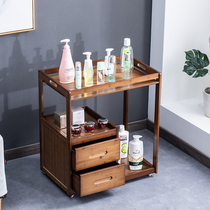 Beauty salon trolley Beauty salon Barber shop trolley Foot bath shop tool cart Restaurant Hotel hospital Bamboo and wood