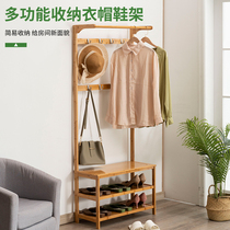 Coat rack Floor-to-ceiling bedroom light luxury hanger Modern bedroom simple household shoe stool Living room adult clothes rack